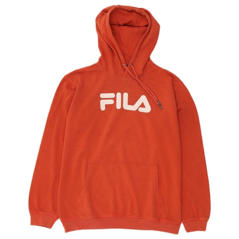 Sudadera con capucha y gráfico de Fila para hombre, talla XL, de algodón, color naranja imagen 1