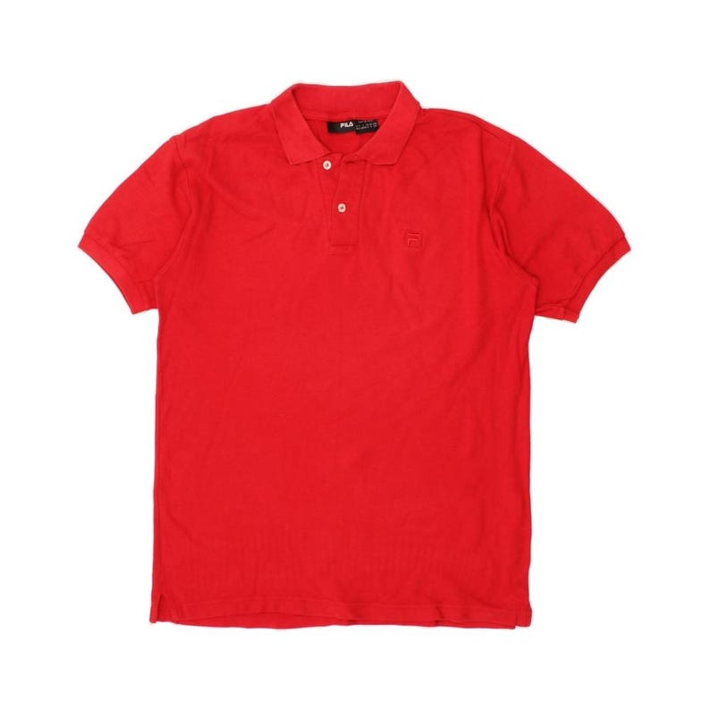 Polo Fila para hombre, pequeño, rojo, de algodón imagen 1