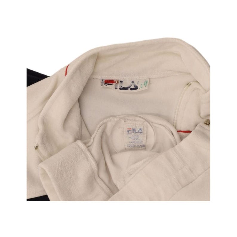 Fila womens tracksuit top jacket IT 46 large white colourblock cotton image 4