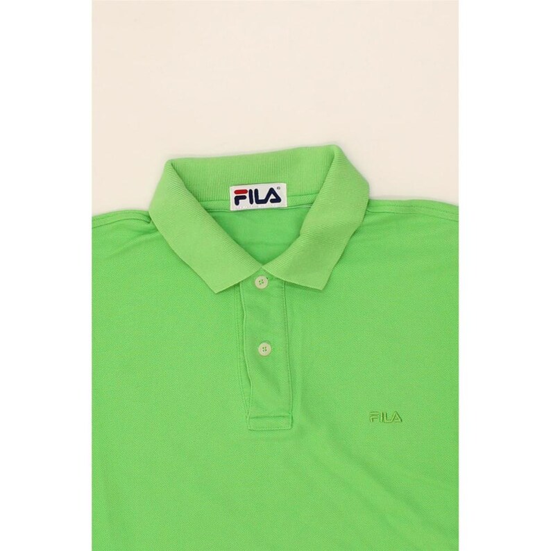Polo Fila para hombre de algodón verde medio imagen 3
