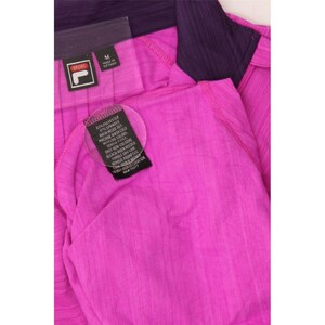 Bluza dresowa damska Fila z zamkiem pod szyją, rozmiar UK 12, średni, różowo-prążkowana zdjęcie 3