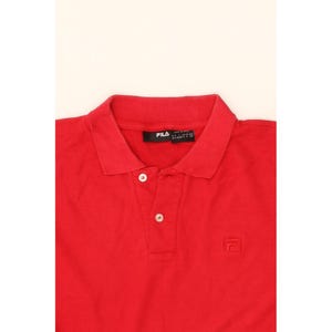 Polo Fila para hombre, pequeño, rojo, de algodón imagen 3