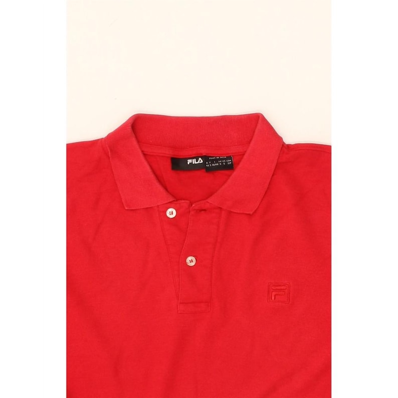 Polo Fila para hombre, pequeño, rojo, de algodón imagen 3