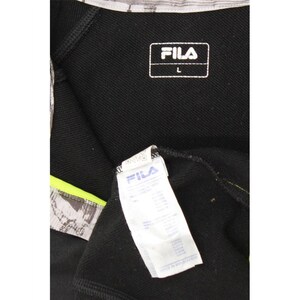 Chándal Fila para hombre con cuello con cremallera y bloques de color negro, talla grande imagen 3