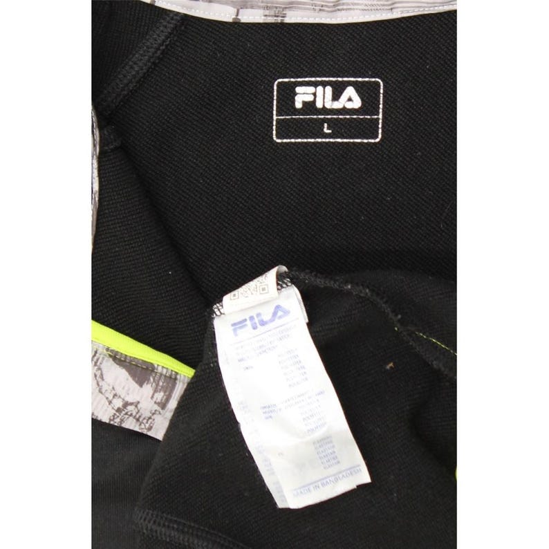 Chándal Fila para hombre con cuello con cremallera y bloques de color negro, talla grande imagen 3