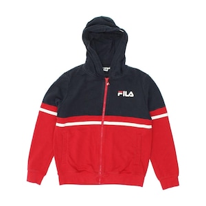 Fila Herren Grafik Zip Hoodie Pullover XS aus roter Baumwolle Bild 1