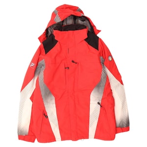 Fila Mens Hooded Windbreaker Jacket UK 40 Large Red Colourblock Polyamide image 1