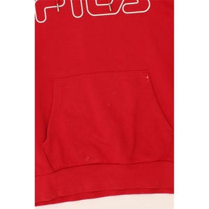 Sudadera con capucha y gráfico de Fila para hombre, color rojo, de algodón. imagen 3