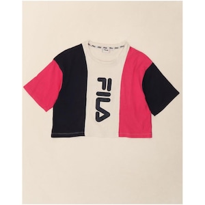 Camiseta corta con gráfico para mujer de Fila, talla 10 (Reino Unido), con bloques de color multicolor imagen 1