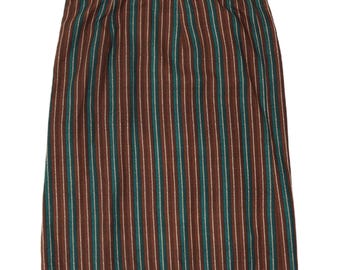 ヴィンテージ レディース ストレートスカート W38 XL ブラウン ストライプ