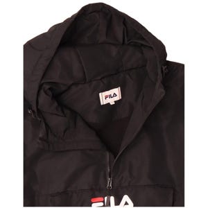 Anorak graphique à capuche Fila pour hommes UK 42 XL polyester noir image 4