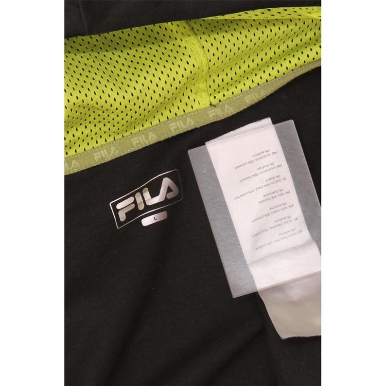 Fila Mens Zip Hoodie Sweater Large Black Polyester image 4