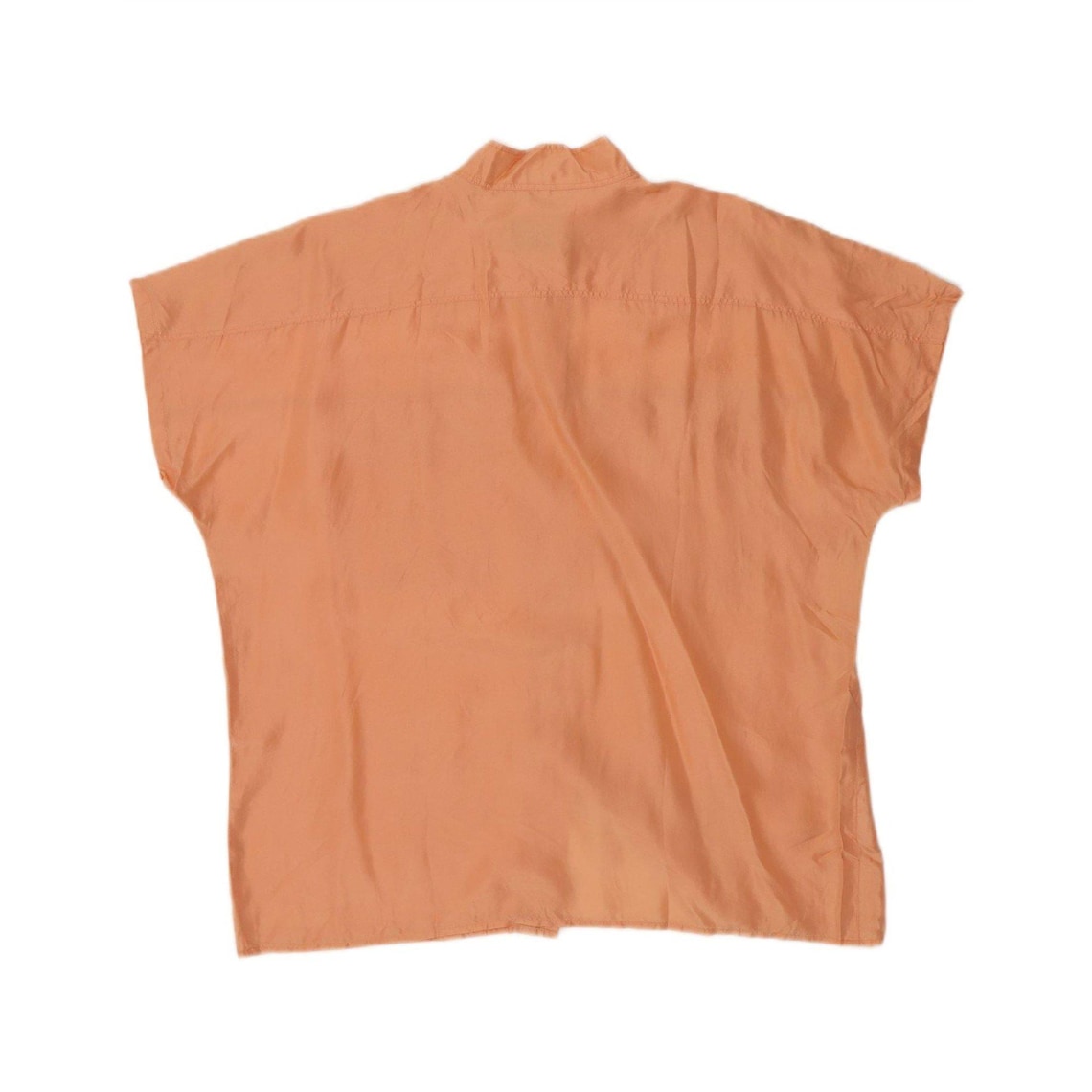 Vintage Womens Loose Fit Short Sleeve Shirt Blouse EU 42 Large Pink Silk, foto 2 di 3