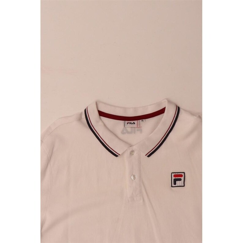 Fila mens long sleeve polo shirt XL white cotton image 5