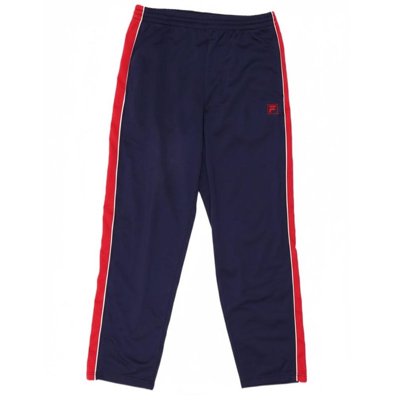 Fila Mens Tracksuit Trousers IT 48 Medium Navy Blue Colourblock Polyester image 1