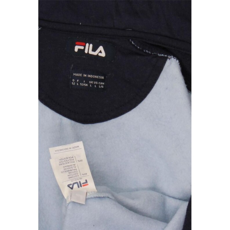 Fila Herren Zip Hoodie Pullover Large Blau Colourblock Baumwolle Bild 3