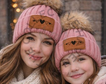 Valentine’s Day Beanie Hat – Heart, XOXO and Love Designs, Cozy Winter Beanie Gift for Women & Kids