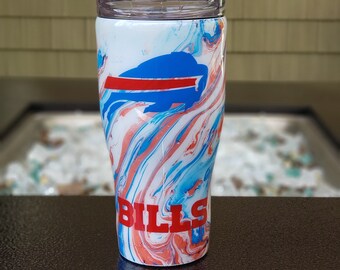 Buffalo Bills Inspired Classic Hydro dipped Epoxy Resin Tumblers