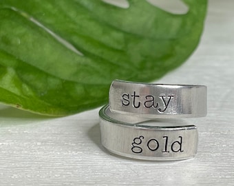 Stay Gold Ring | Stay Gold The Outsiders Gift | Stay Gold Ponyboy | The Outsiders Ring