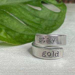 Stay Gold Ring | Stay Gold The Outsiders Gift | Stay Gold Ponyboy | The Outsiders Ring