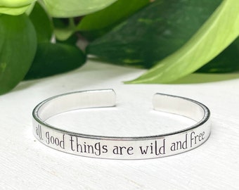 All Good Things Are Wild and Free | Henry David Thoreau | Wanderlust Bracelet | Wild and Free Bracelet | Thoreau Quote