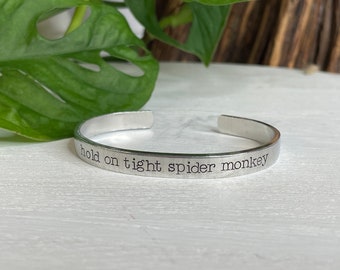 Hold On Tight Spider Monkey Bracelet | Twilight Gift | Bella and Edward Bracelet | Twihard | Twilight Bracelet