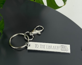 To The Library! Keychain | Bookish Gift | Librarian Gift | Librarian Keychain | Book Club Gift | Bookworm Gift | Book Worm Gift