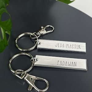 Jedi Master sleutelhanger | Jedi Master en Padawan sleutelhangerset | Beste vriend sleutelhangers | Star Wars-sleutelhanger | Star Wars-cadeau