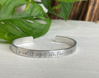 I'm Simply Saying Life, Finds A Way | Life Finds A Way Bracelet | Jurassic Park Bracelet | Jurassic Park Gift | Dr Ian Malcolm
