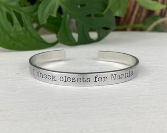 I Check Closets For Narnia | Lion the Witch and the Wardrobe | Aslan | CS Lewis | Literary Gift | Book Nerd Gift |