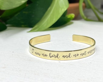 I Am No Bird and No Net Ensnares Me | Jane Eyre | Charlotte Bronte | Literary Gift | Literary Bracelet | Feminist Bracelet | Feminist Gift