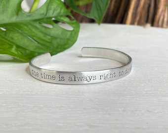 The Time Is Always Right To Do What Is Right Bracelet | Martin Luther King Jr Quote | MLK JR Gift
