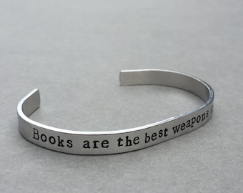 Books Are the Best Weapons In The World / Dr. Who / Book Club Gift / Librarian Gift / Bookish Gift / Reading Gift / Teacher Gift / Bookworm