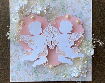 Valentines / Wedding Floral Card with a Protective Box