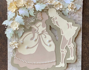 Valentine's Day / Wedding Day Floral Card with a Protective Box