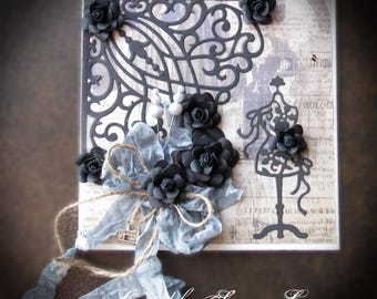 Sewing Theme Greeting Card with a Protective Box