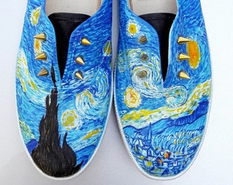 Handpainted Doctor Who Van Gogh Tardis Shoes - Etsy