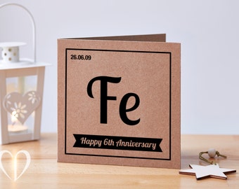 Personalised 6 Year Anniversary Card, 6th Anniversary Card, Iron Anniversary Card, Sixth Anniversary Card, Quirky Anniversary Card
