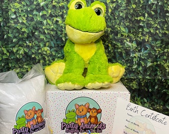 DIY Stuffed Frog Kit - Stuffed Animal Kit - Stuffed Plush - 14" - 16" Stuffed Animal - Birthday Gift - Make your own Frog - Party favors