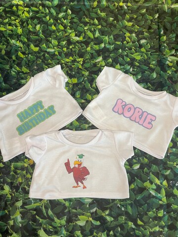 Custom Bear T-SHIRT - Fits 16 inch Stuffed Animals - Personalized white Shirt - Fits BAB - 16" Stuffed Animal Shirt - Text or Picture