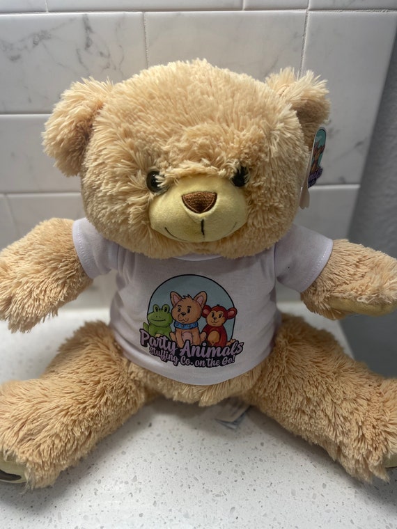 Custom Bear T-SHIRT - Fits 16 inch Stuffed Animals - Personalized white Shirt - Fits BAB - 16" Stuffed Animal Shirt - Text or Picture
