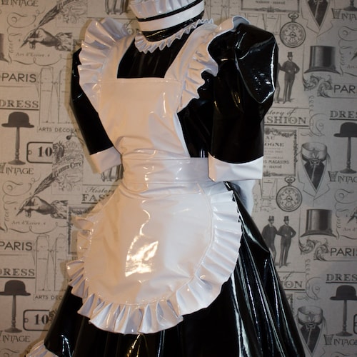 The Hi Alice Even More Pvc Maid Dress With Full Etsy Uk