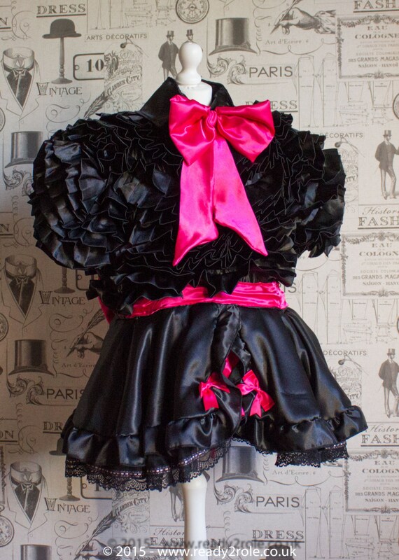 Sissy ~ Maids ~ Adulto Bambino Unisex ~ ~ CD//TV Raso Nero E Bianco Pizzo Abito Outfit