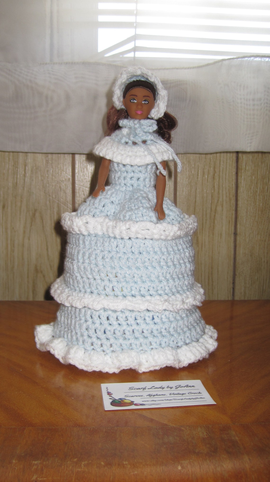 Crochet African American Toilet Tissue Doll Cover Crochet Toilet Paper