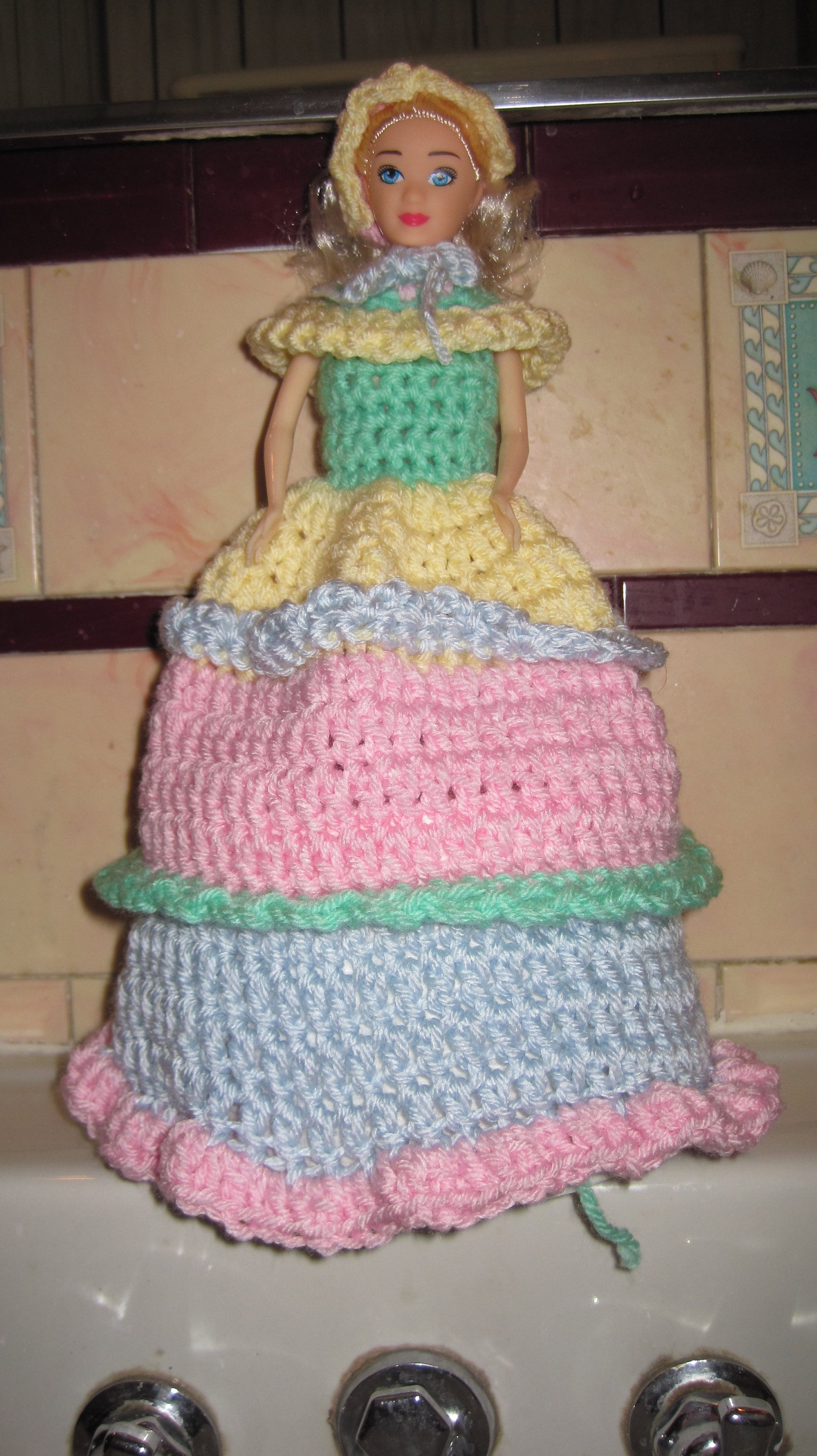 Crochet Toilet Tissue Doll Cover Vintage Crochet Toilet Paper Doll
