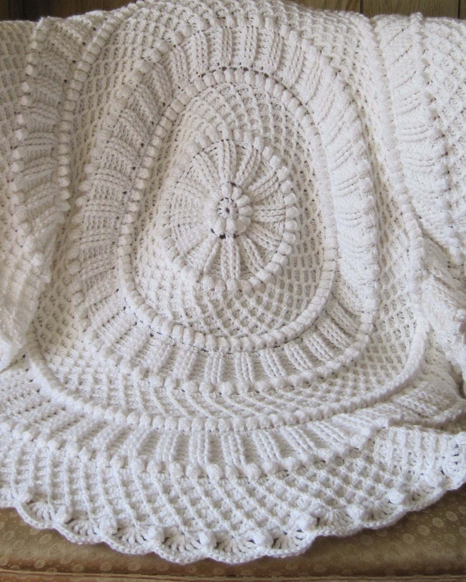 Beautiful Hand Crocheted Matelasse Baby Afghan Hand Crochet Baby