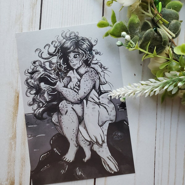 Una the Selkie (Human) Mini Art Print