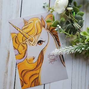 Sonne Einhorn Mini Kunstdruck