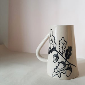 Handmade ceramic tankard. Pint mug.