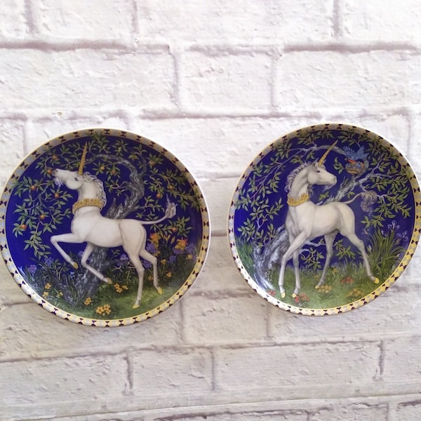 Unicorn plates, german porcelain, limited edition